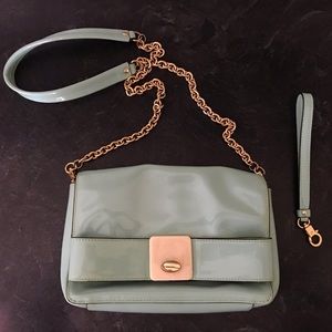 Oral Kiely Patent Leather Crossbody Bag - Mint